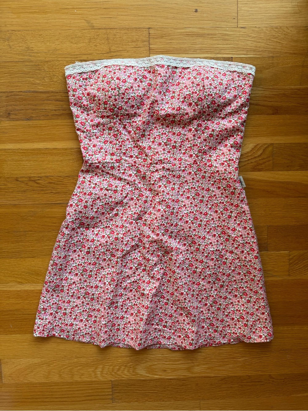Naked Floral Strapless Mini Dress - Size Small